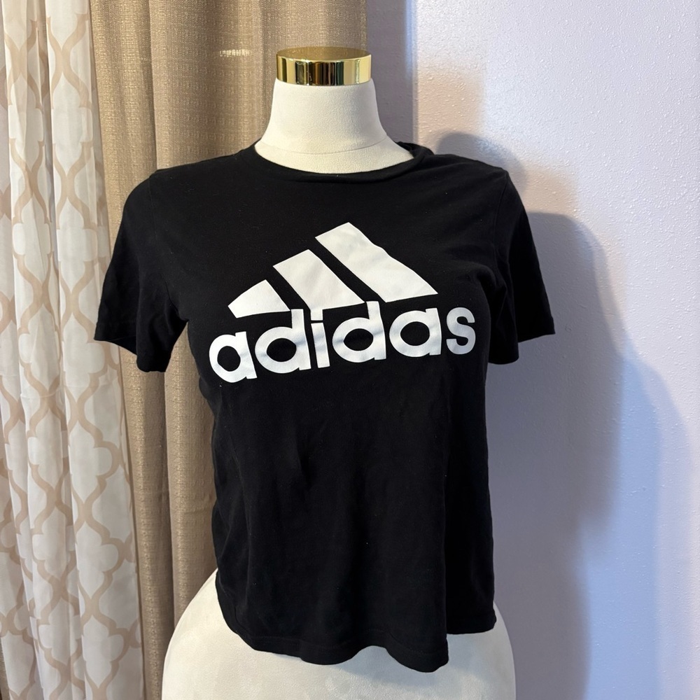 Adidas‎ Women's Black Tee with White Logo